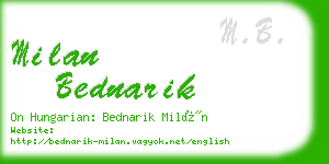 milan bednarik business card